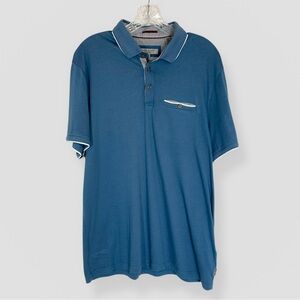 Ted Baker London Size 5 TORTILA  Polo Shirt With Striped Details Blue Casual